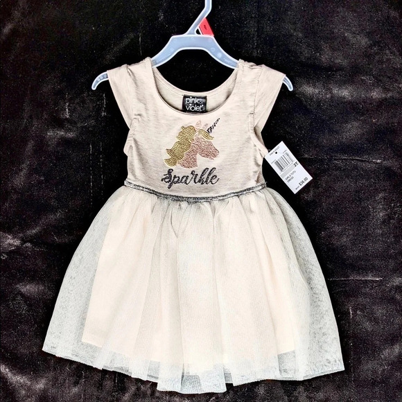 Toddler Girl's Sleeveless Unicorn Dress - Picture 1 of 4